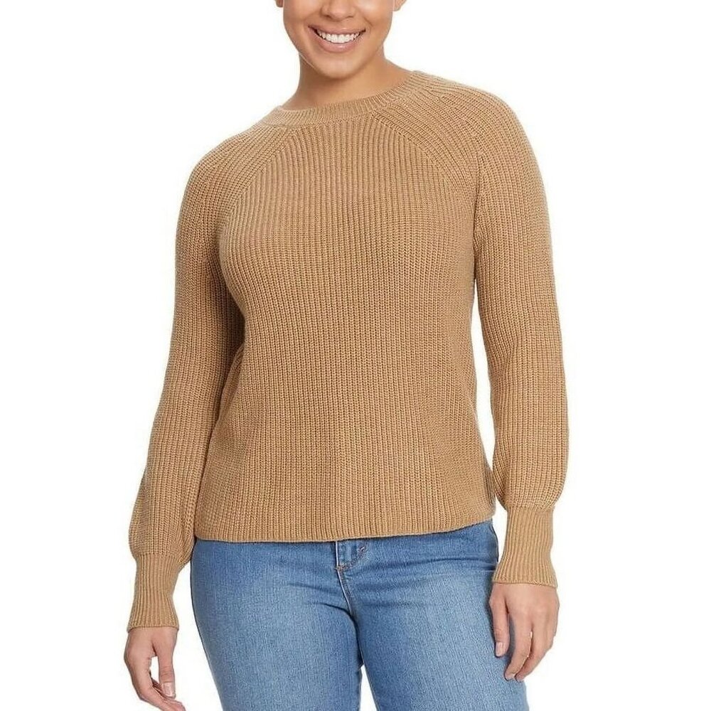 Jessica Simpson Women's Crewneck Sweater (Tan, XL)